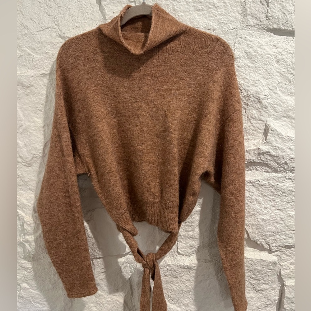 Wilfred Aritzia Cowl Neck Tie-Back Sweater